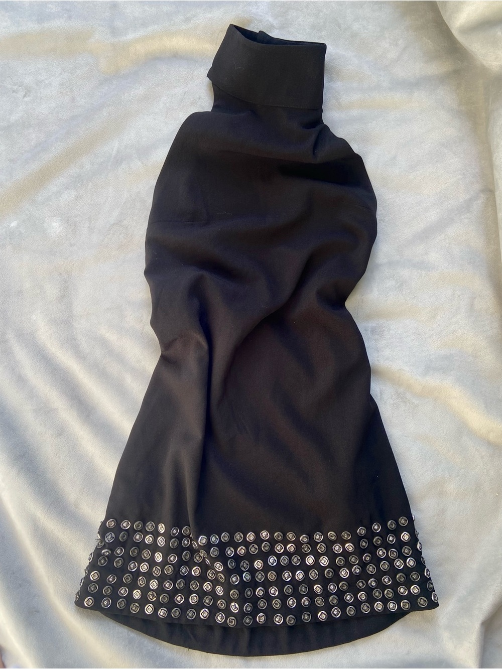 Nasty Gal Black Studded Hem Mini Skirt